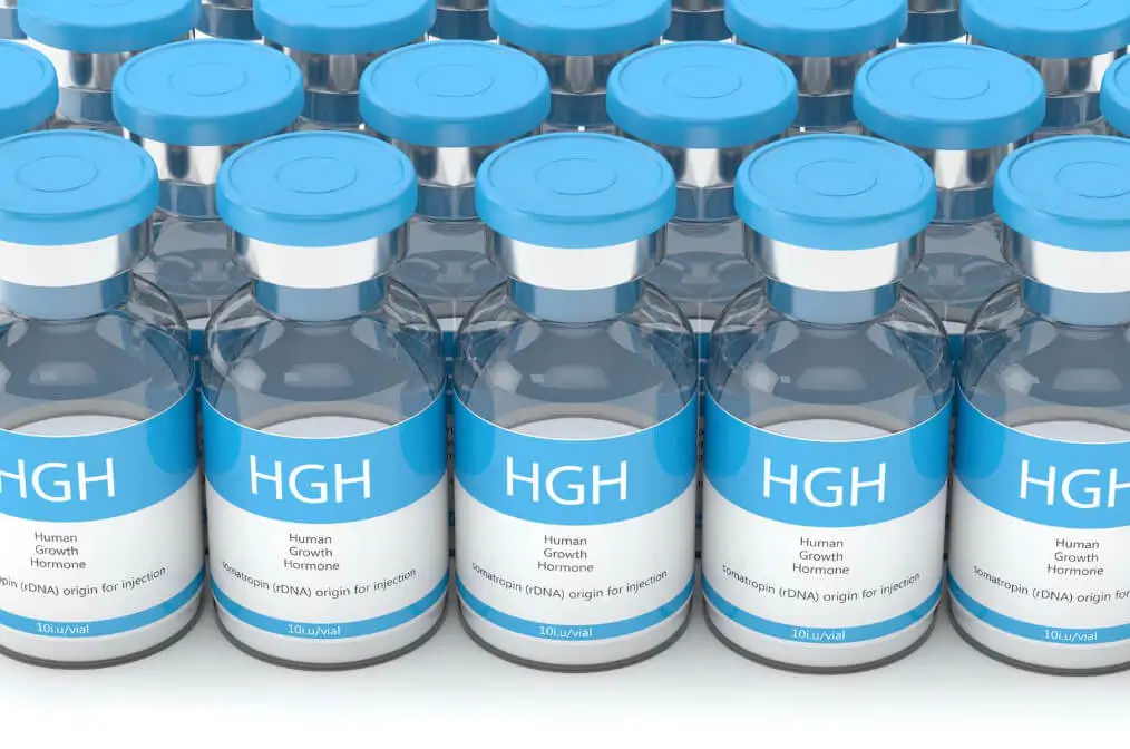 Vials of HGH for online hormone therapy